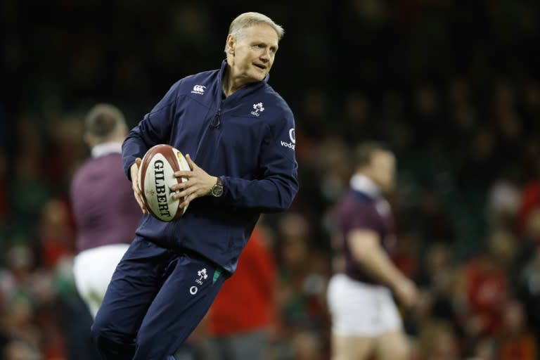 Joe Schmidt, photographi&eacute; lors d'un entra&icirc;nement de l'&eacute;quipe de rugby irlandaise, le 10 mars 2017 &agrave; Cardiff au Royaume-Uni (Adrian DENNIS)