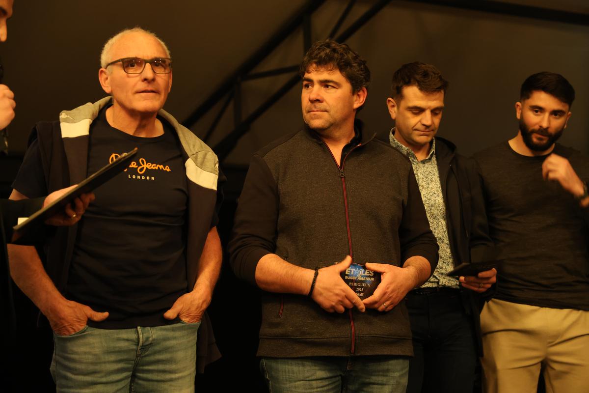 Le staff des Mussidanaises des Fées No Men, Patrick Brun et Jérôme Dupuy.